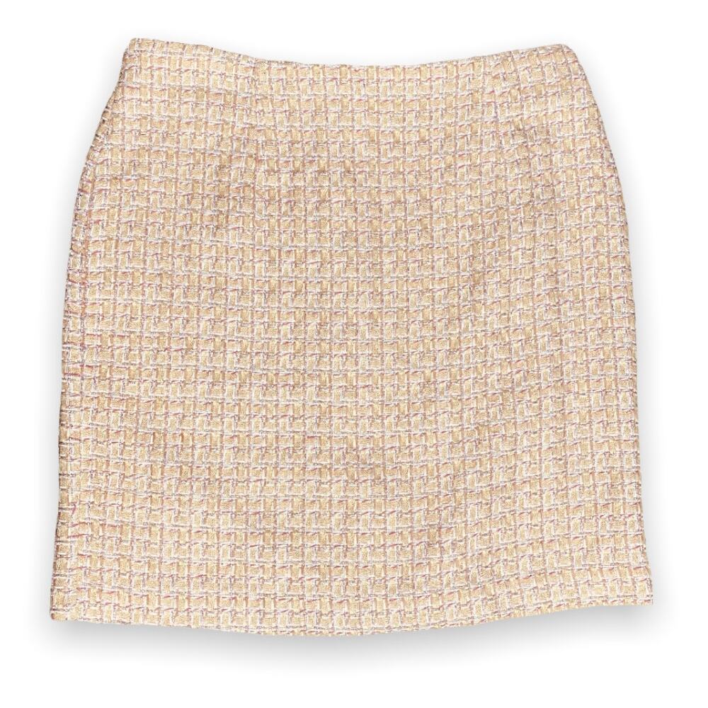 Boston Proper Pink Metallic Eyelash Tweed Knit Pencil Skirt Size 8